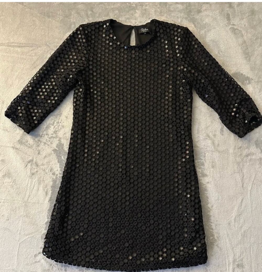 Parker Black Sequin Mini Dress Size 2